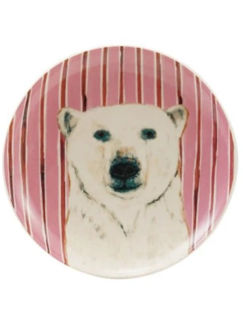 Stoneware Plate w/ Holiday Pattern/Animal