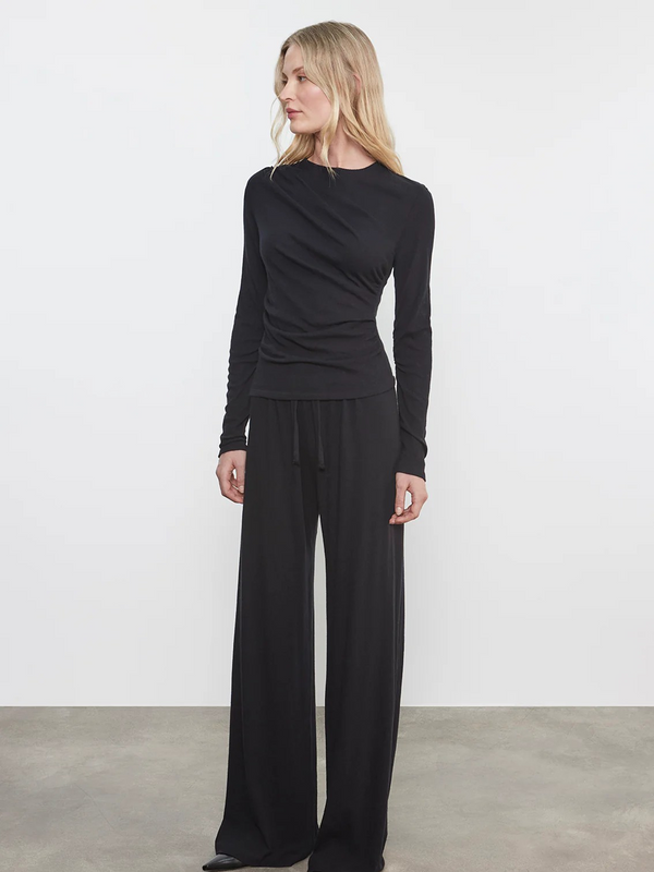 Cashmere Draped L/S Crew