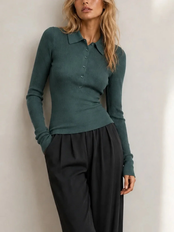 Cillian Rib Polo Sweater