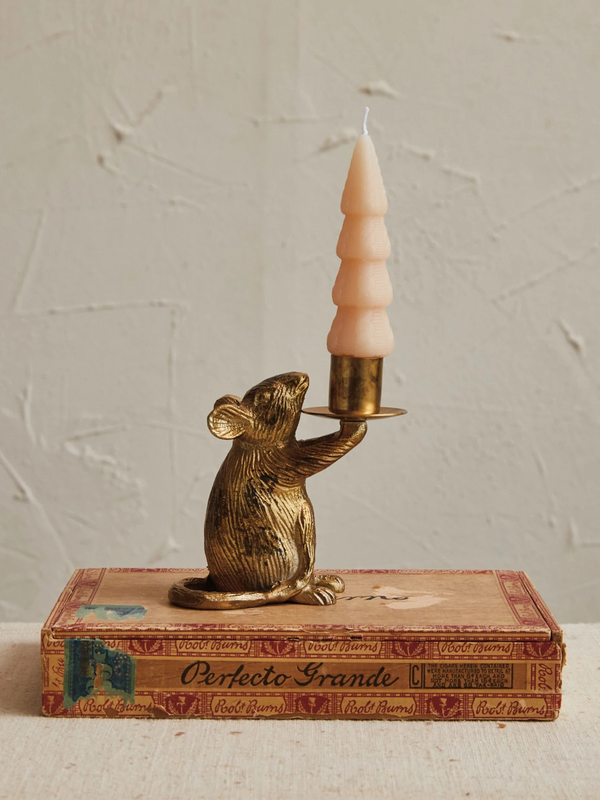 Cast Aluminum Mouse Taper Holder