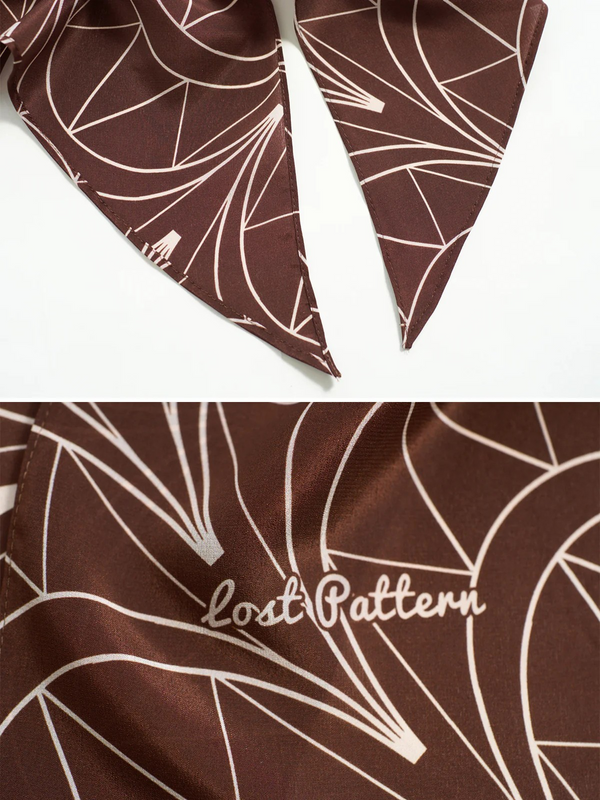 "Chrysler" Silk Crepe Neck Scarf - Metropolis Cocoa