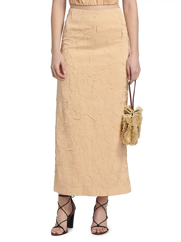 Inez Satin Pencil Skirt