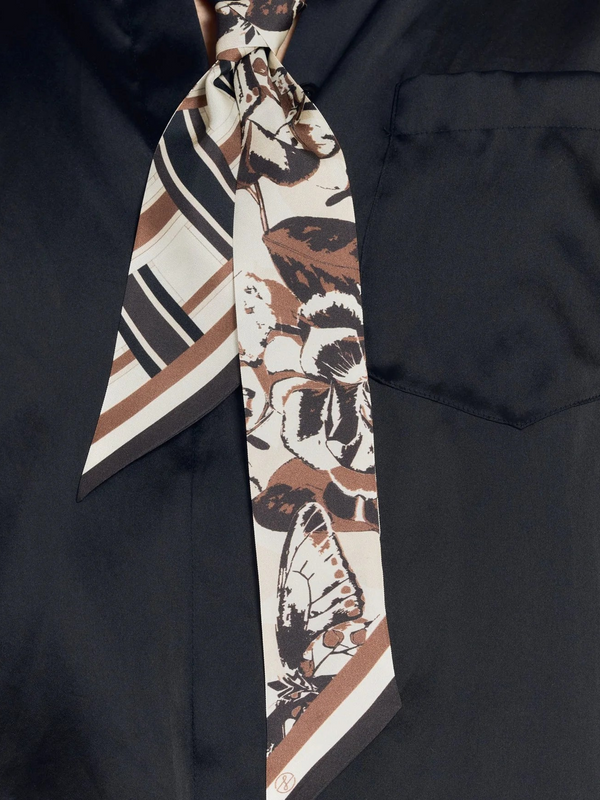 Lost Pattern x Leatherology Silk Twill Skinny Scarf - Neutral