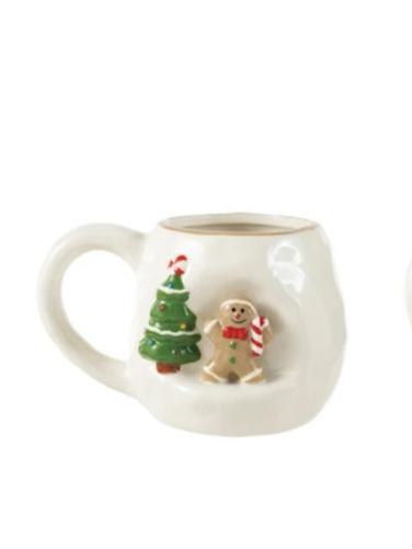 14 oz Hand-Painted Stoneware Mug w/ 3D Scene