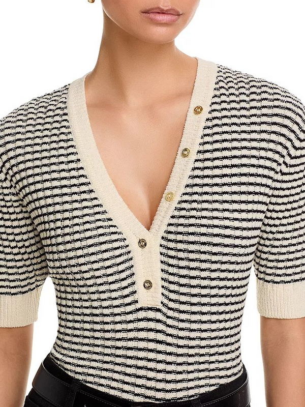 The Stripe V Neck Sweater