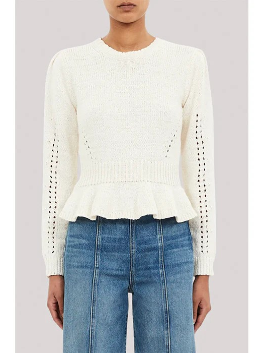 Aurelie Long Sleeve Peplum Pullover