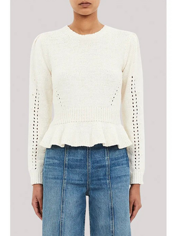 Aurelie Long Sleeve Peplum Pullover