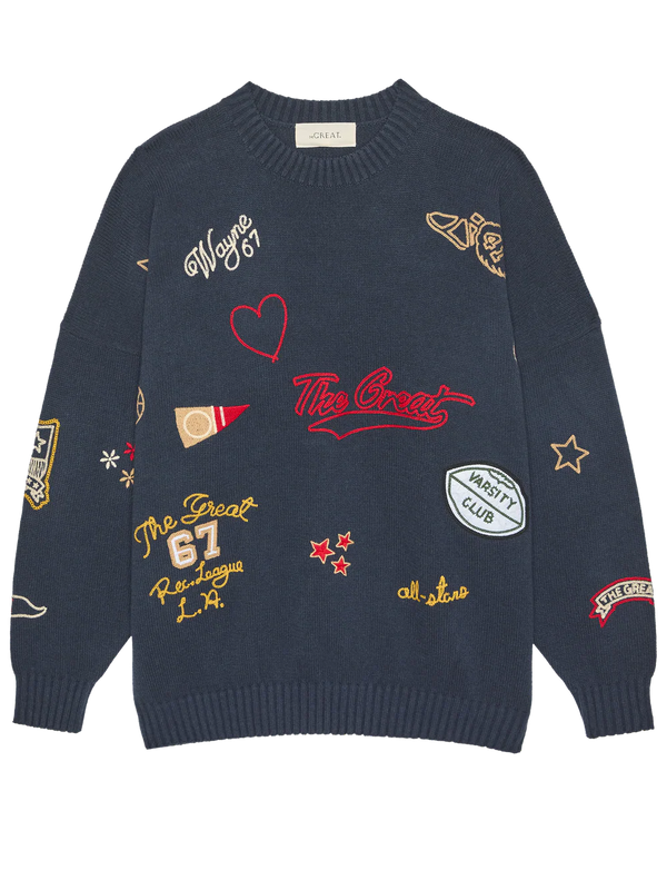 The Embroidered Oversize Crew Pullover