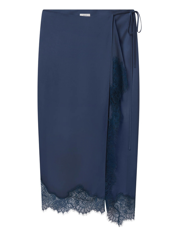 Bree Satin and Lace Midi Skirt