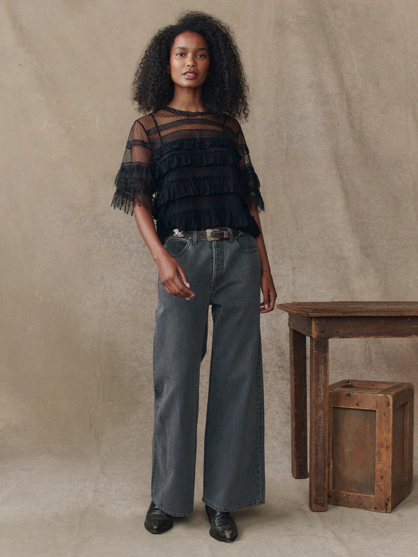 The Winter Mesh Flounce Top