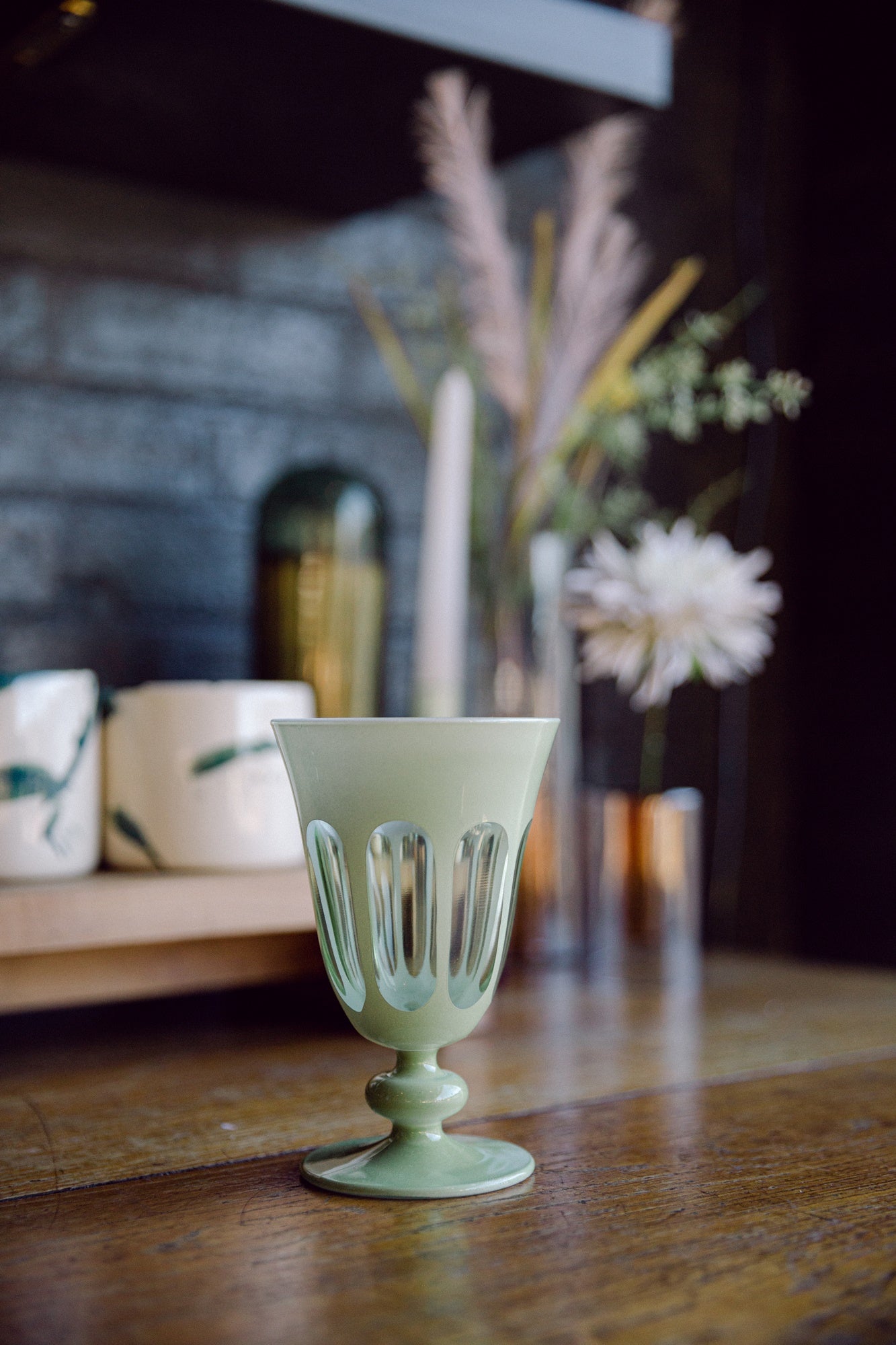Rialto Tulip Glassware-Pale Sage