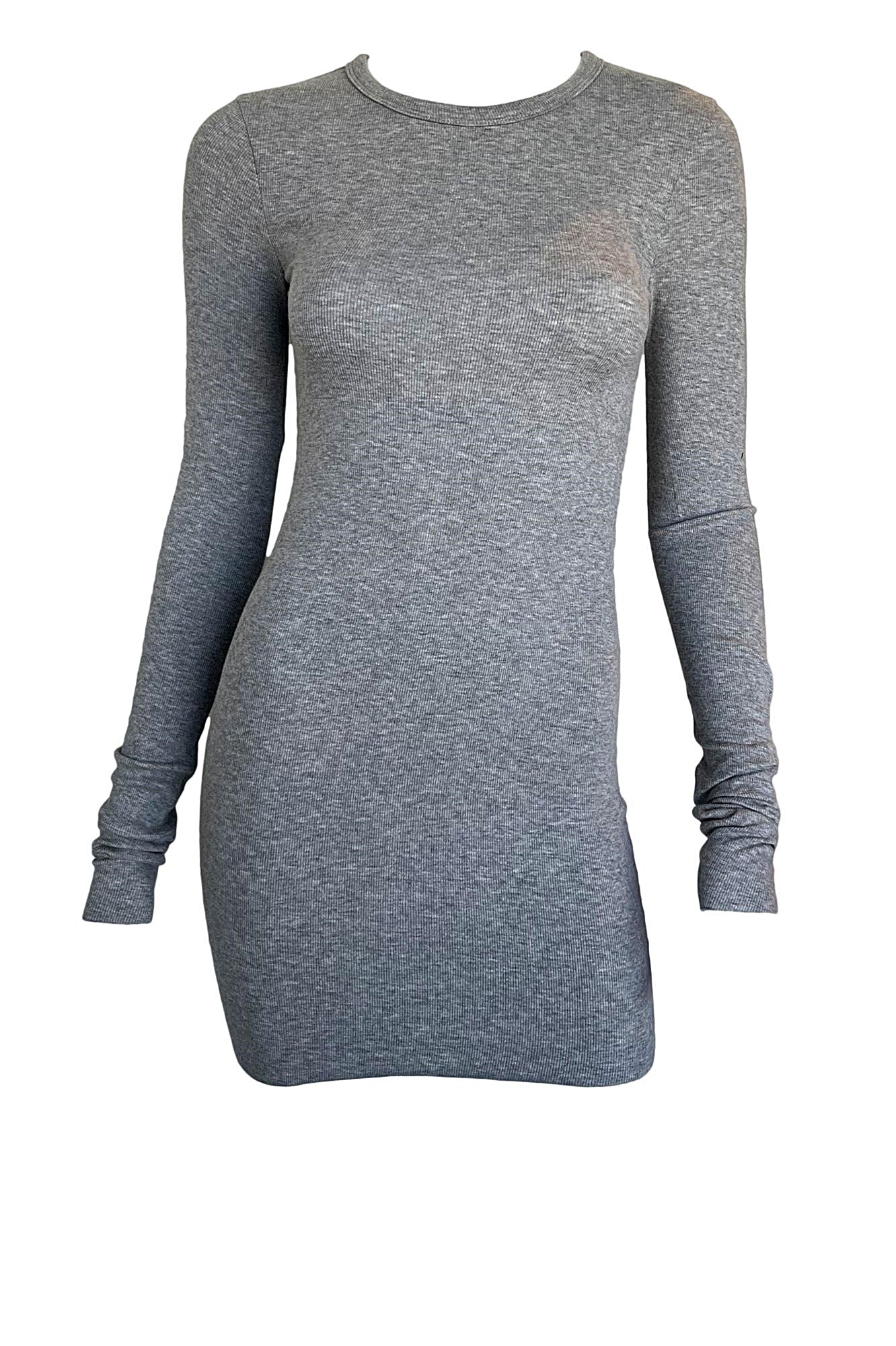 long sleeve crewneck dress The Nest Jake Long Sleeve Crewneck Dress in Mocha Brown by Three Bird Nest