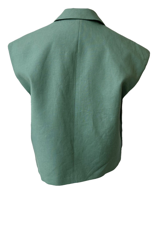 Tybee Linen Cropped Vest