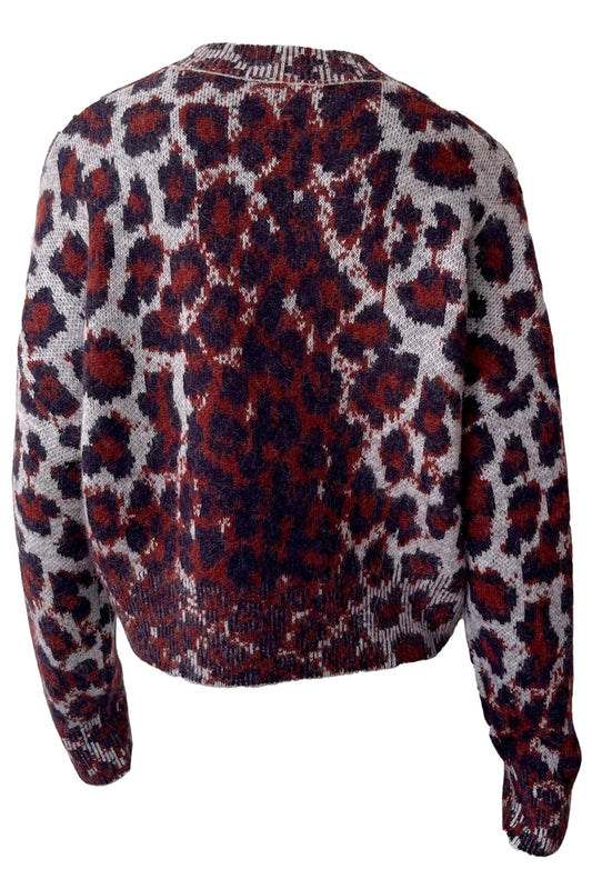 Sarah Leopard Crew Sweater